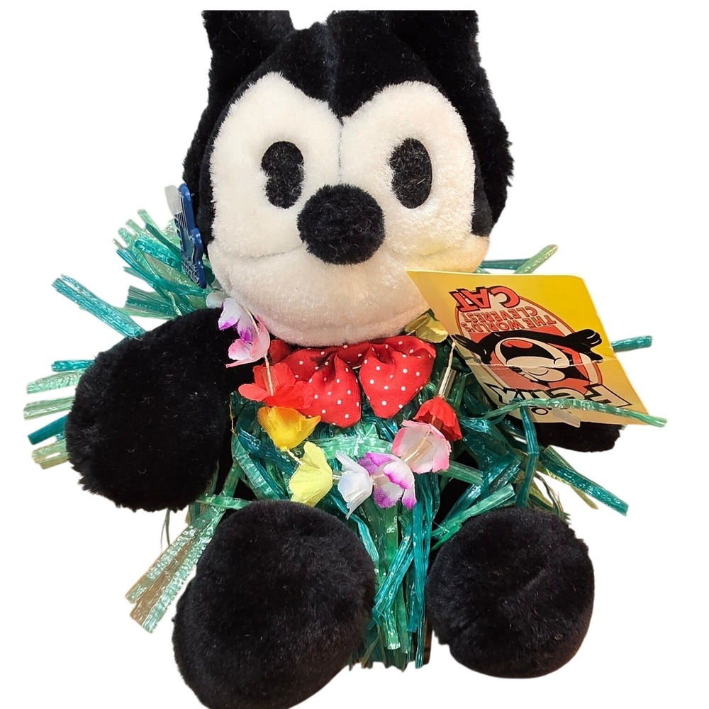 Felix Cat Applause Hawaiian Luau Grass Skirt Plush Doll with Tags